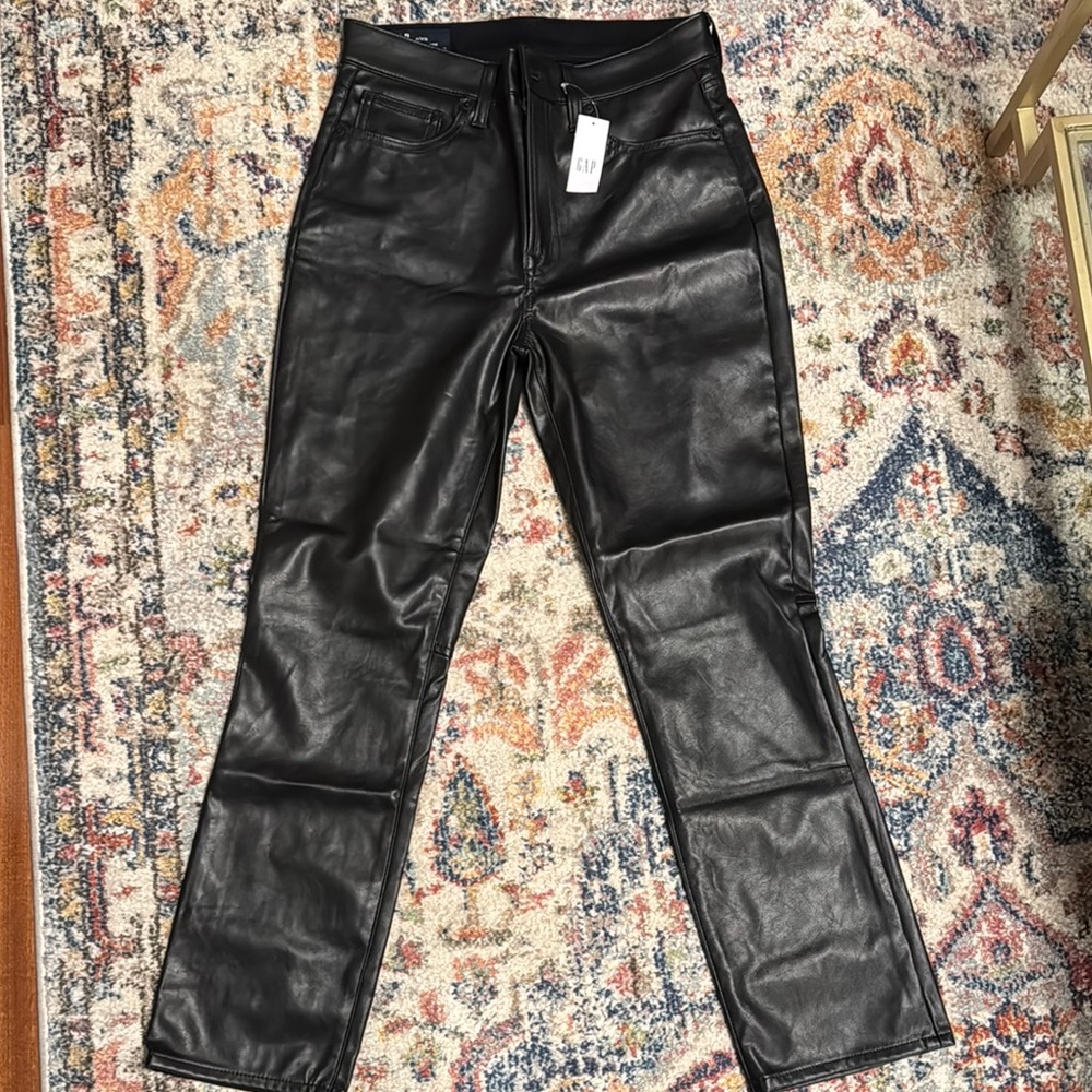 Gap High Rise Vintage Slim Vegan-Leather Pants